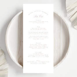 Classic Pink Taupe Calligraphy Formal Wedding Menükarte