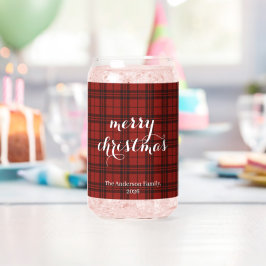 Classic Plaid Merry Christmas Festive -  Dosenglas