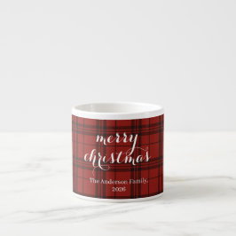 Classic Plaid Merry Christmas Festive -  Espressotasse