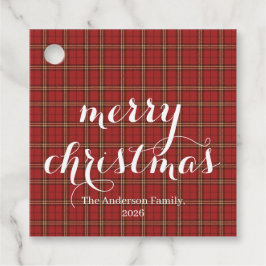 Classic Plaid Merry Christmas Festive -  Geschenkanhänger