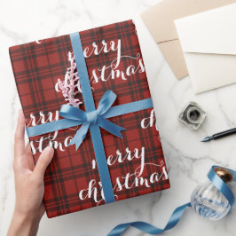 Classic Plaid Merry Christmas Festive -  Geschenkpapier