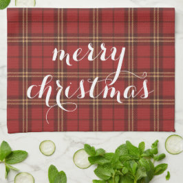 Classic Plaid Merry Christmas Festive -  Geschirrtuch
