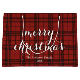 Classic Plaid Merry Christmas Festive -  Große Geschenktüte