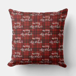Classic Plaid Merry Christmas Festive -  Kissen