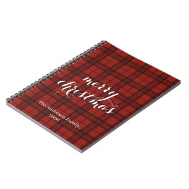 Classic Plaid Merry Christmas Festive -  Notizblock