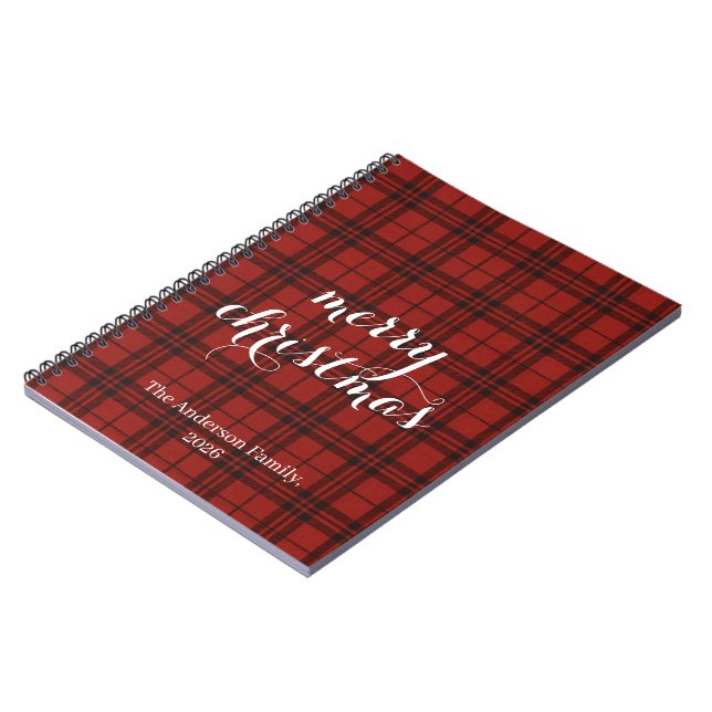 Classic Plaid Merry Christmas Festive -  Notizblock (Linke Seite)