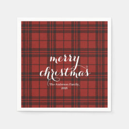 Classic Plaid Merry Christmas Festive -  Serviette