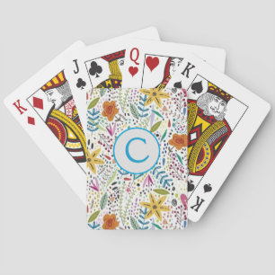 Classic Playing Cards mit Floral Monogramm Spielkarten