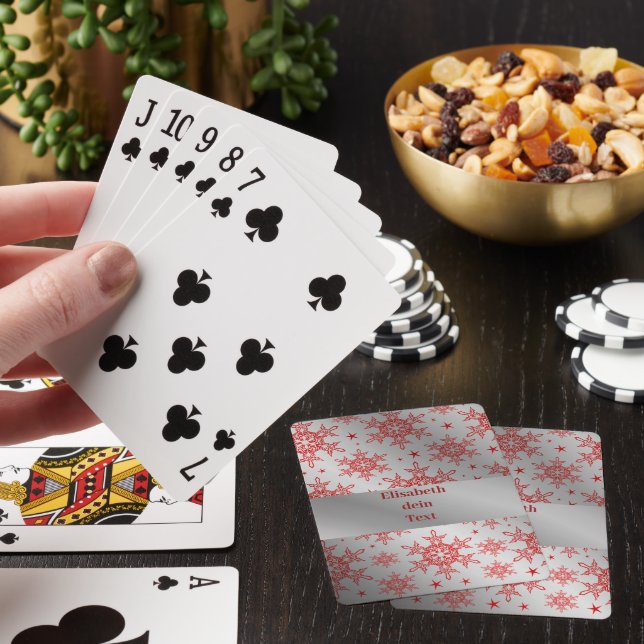 Classic Playing Cards silber und rot Spielkarten (In Situ)