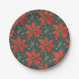 Classic Poinsetta Pappteller