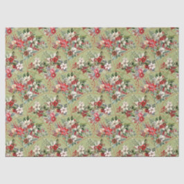 Classic Poinsettia & Berry Holiday Tissue Paper Seidenpapier