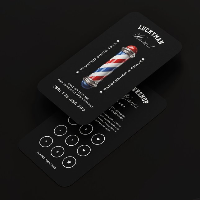Classic Pole en Barbier Rouge Blanc Bleu Carte de  (Classic Barber Pole Red White Blue Loyalty Card
)