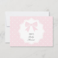 Classic Polka Dots Baby Pink Bow Girl Baby Dusche