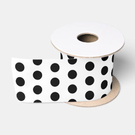 Classic Polka Dots Weiß und Schwarz Satinband
