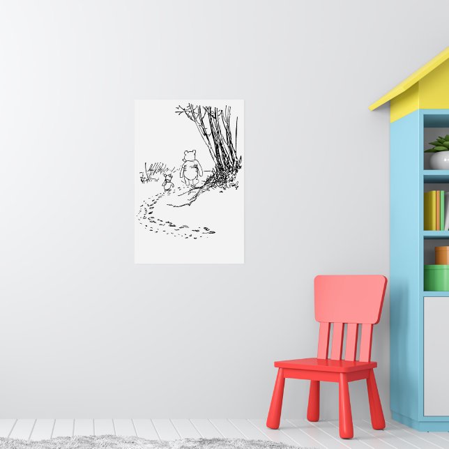 Classic Pooh Bear & Piglet Spaziergang durch das P Poster (Kinderzimmer 1)