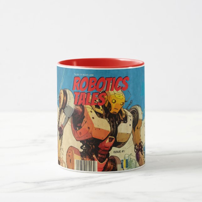 Classic Pop Art Sci-Fi Comic Robot Cover Tasse (Zentrum)