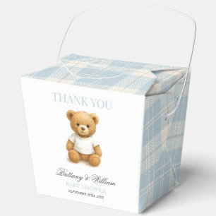 Classic Preppy Bear Baby Shower Kariert Geschenkschachtel