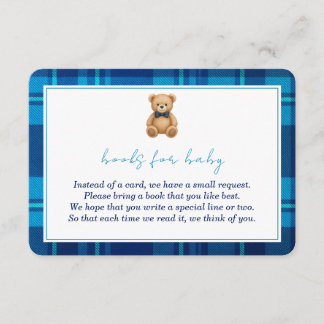 Classic Preppy Blue Kariert Bären Books for Baby Begleitkarte