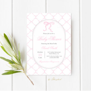 Classic Preppy Charm Baby Shower Girl Einladung
