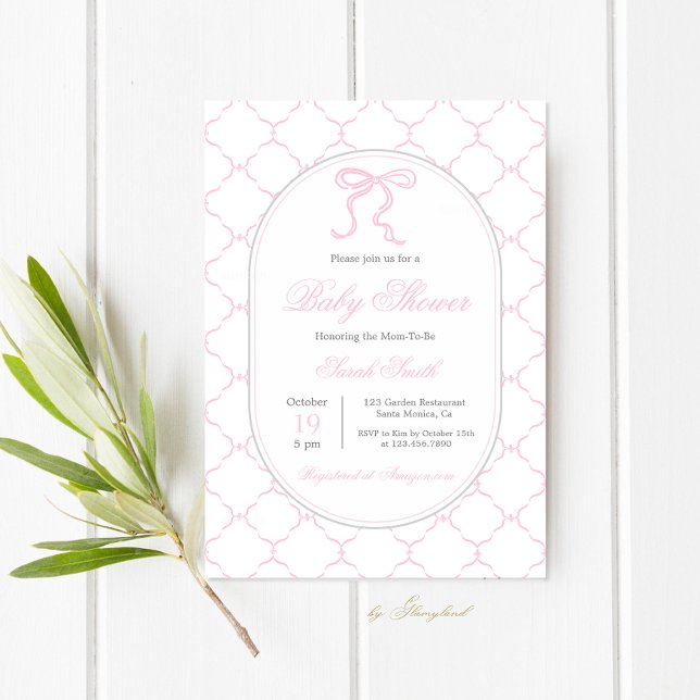 Classic Preppy Charm Baby Shower Girl Einladung (Von Creator hochgeladen)
