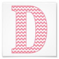 Classic Preppy Pink Zickzack Letter D Monogram