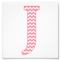 Classic Preppy Pink Zickzack Letter J Monogram
