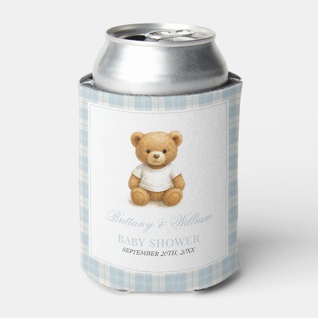 Classic Preppy Teddy Bear Baby Shower Dosenkühler (Kanne Vorderseite)