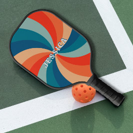 Classic Psychedelic Retro Swirl Muster Pickleball Schläger