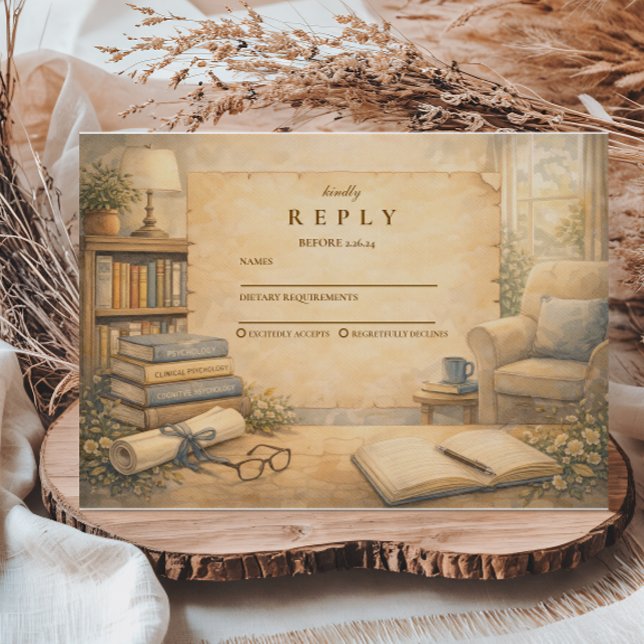Classic Psychology Graduation RSVP Karte (Von Creator hochgeladen)