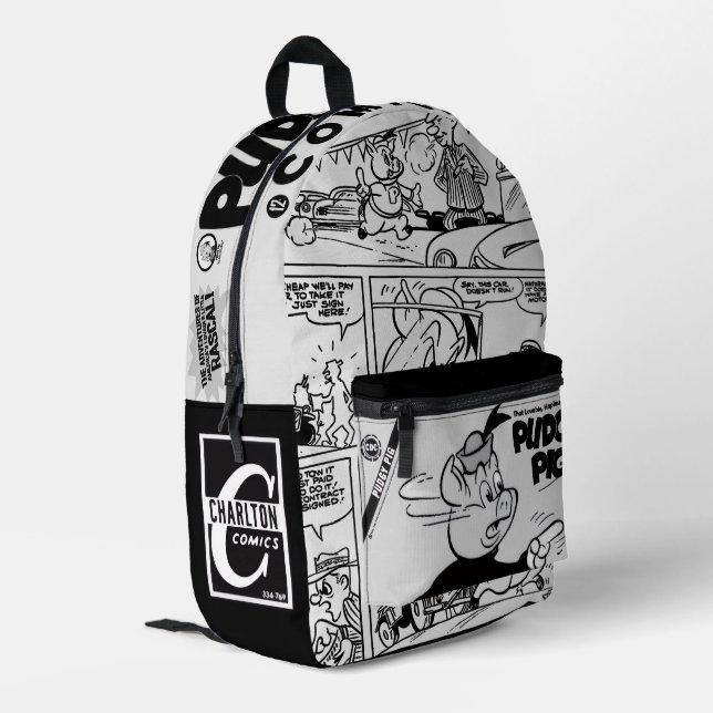 Classic PUDGY PIG Backpack Bedruckter Rucksack (Rückseitige Ecke links)