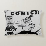 Classic PUDGY PIG (P.S.A.) Pillow Dekokissen<br><div class="desc">- Classic 1950's PUDGY PIG: Public Service Announcement AD with Funnies Comic Strip Lite Grey Pillow.</div>