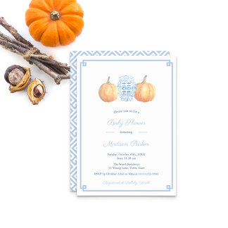 Classic Pumpkin Ginger Jar Fall Boy Baby Dusche Einladung