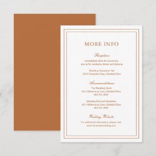 Classic Pumpkin Orange Elegante Wedding Begleitkarte
