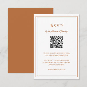 Classic Pumpkin Orange Elegante Wedding RSVP Karte