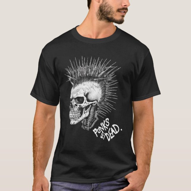 Classic Punk Rock Skull Punks nicht tot T-Shirt (Vorderseite)