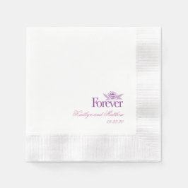 Classic Purpl Pur Wedding Floral Serviette