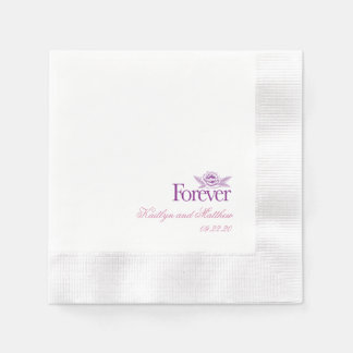 Classic Purpl Pur Wedding Floral Serviette