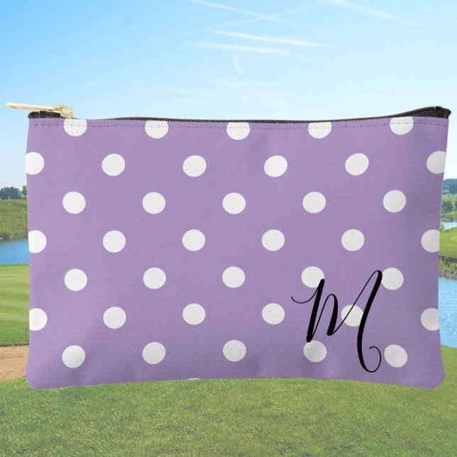 Classic Purple Polka Dots Pattern Makeup or Zubehörtasche (Von Creator hochgeladen)