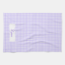 Classic Purple & White Gingham | Personalized Name Geschirrtuch