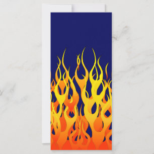 Classic Racing Flames Fire on Navy Blue