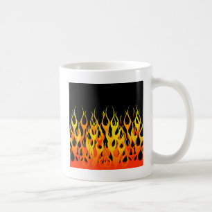 Classic Racing Flames on Solid Black Kaffeetasse