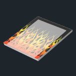 Classic Racing Flames on Solid Black Notizblock<br><div class="desc">Eine frisierte Auto-Orange auf schwarzem Button-Streifen flammt grafische Dekoration, die immer für ein besonderes Geschenk für sich selbst oder für jemanden, der auf Ihrer Liste ist, machen diese sicher einen Eindruck bei festlichen Anlässen. E-Mail mit dem unten stehenden E-Mail-Link "Diesen Designer Gefragt" für spezielle Designanfragen oder für Hilfe bei Ihrem...</div>