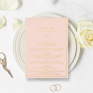 Classic Real Foil Pressed Wedding Menu Cards Folieneinladung
