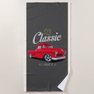 Classic Red 1956 Chevy Garage Strandtuch
