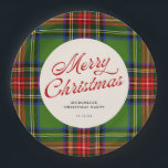 Classic Red and Green Frohe Weihnachten Kariert Pappteller<br><div class="desc">Klassische Rot und Grün Frohe Weihnachten Karierte Paper Teller mit einem schönen und festlichen rot-grüne Weihnachten kariert</div>