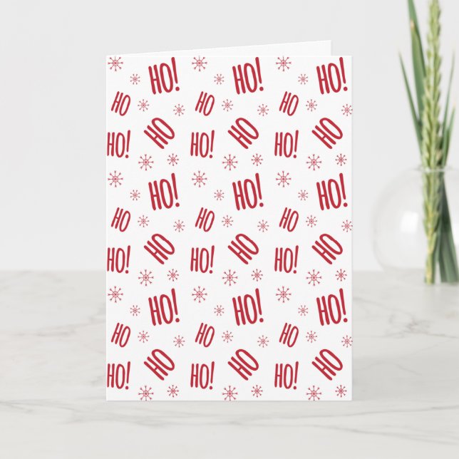 Classic Red and White Ho Ho Ho Frohe Weihnachten (Vorderseite)