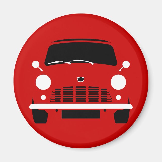 Classic Red Austin Mini Van Magnet (Vorne)