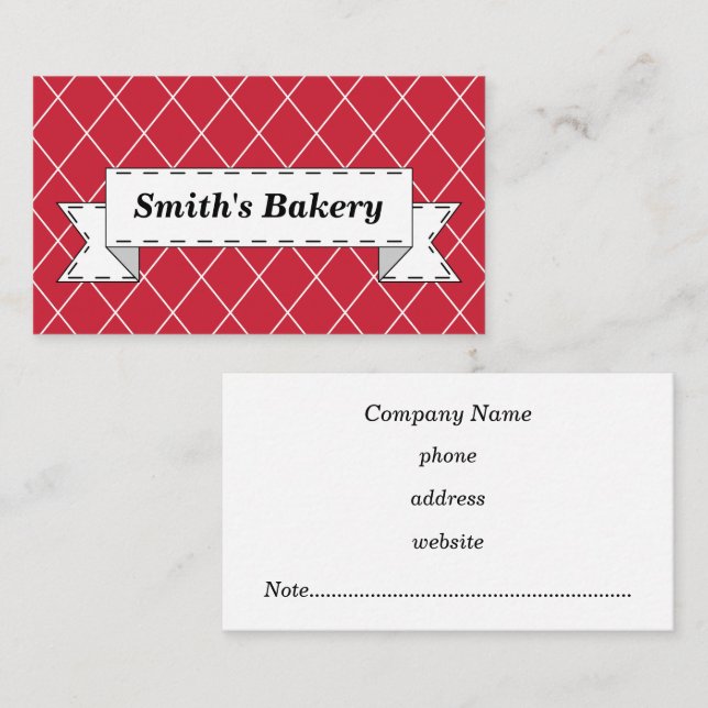 Classic Red Banner Business Card Visitenkarte (Vorne/Hinten)