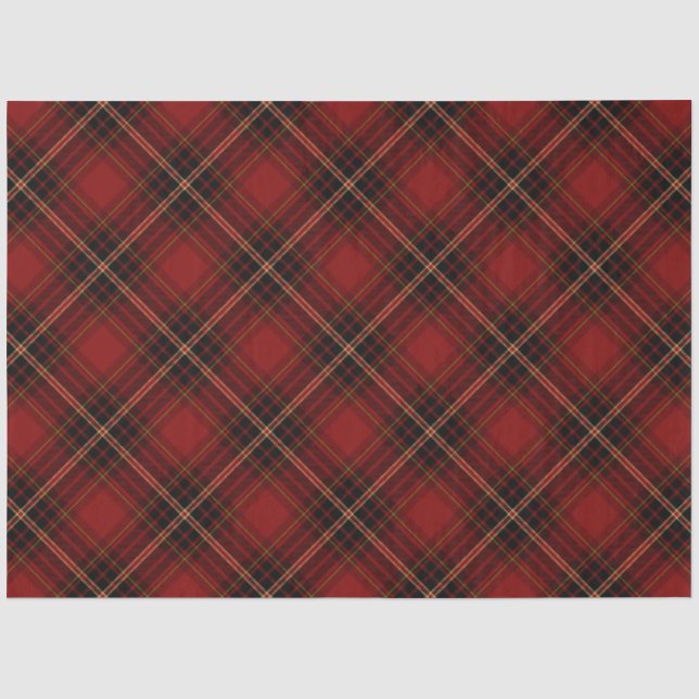 Classic Red, Black & Gold Weihnachtsmann Seidenpapier (Vorderseite)