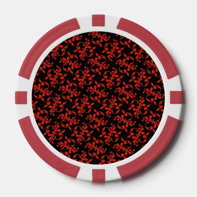 Classic Red Black Pattern Pokerchips (Vorderseite)